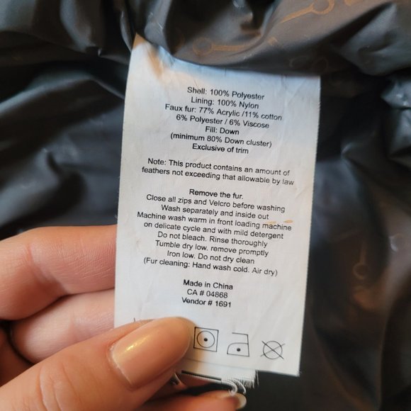 MEC BLACK DOWN FILLED PARKA WITH REMOVABLE FUR - Picture 8 of 12